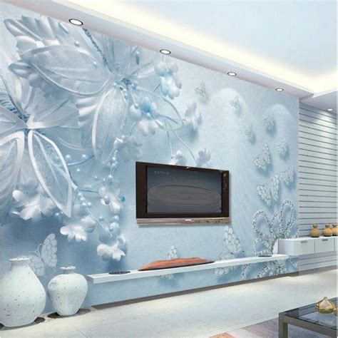 Beibehang 3 D Tv Sitting Room Mural Sofa Of Stereoscopic Pearl Large