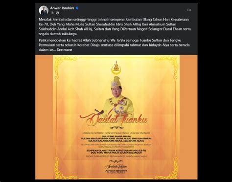 Pm Congratulates Sultan Of Selangor On 78th Birthday New Straits