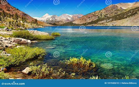 Mountain Emerald Lake Yosemite California Stock Photo Image Of View