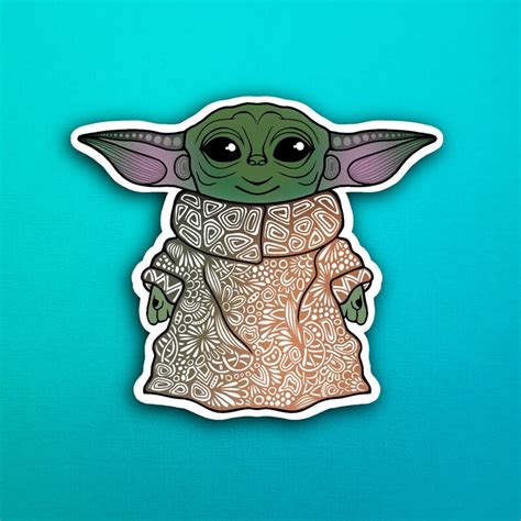 Baby Yoda Sticker Waterproof Etsy