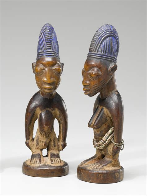 Pair Of Yoruba Twin Figures Erin Oyo Region Nigeria African Art