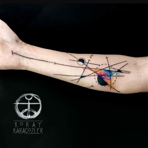 Both geometric and watercolor tattoo, this one is an invention of the modern artist. Watercolor tattoo - Geometric, abstract, watercolour ...
