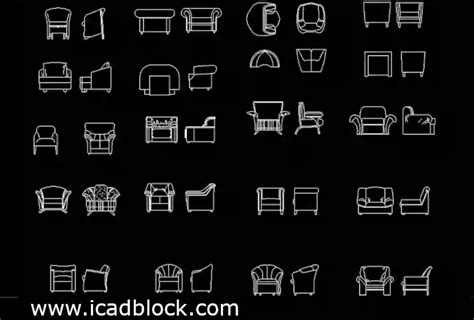 Arm Chair Auto Cad Blocks With Different Interior Vie