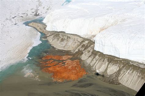 Blood Falls Is An Outflow Of An Iron Oxide Tainted Plume Of Saltwater