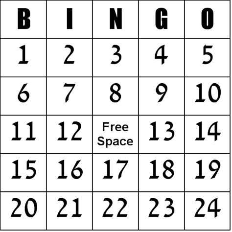 Free Printable Blank Bingo Cards Template Numbers 1 100 Bingo Cards