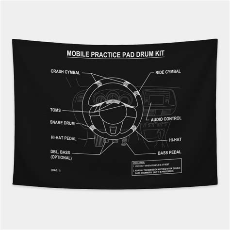 Mobile Drum Set Steering Wheel Drum Tapestry Teepublic