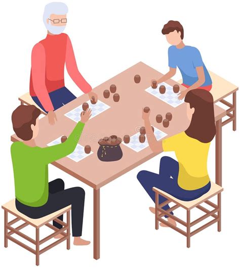 Happy Children Playing Board Game With Parents Have Fun At Home