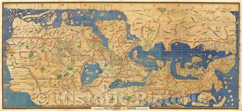 Historic Map Charta Rogeriana Weltkarte Des Idrisi Vom Jahrn 1154 N