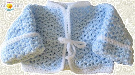 Newborn Baby Cardigan Crochet Pattern V Stitch Sweater Tutorial Youtube