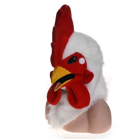 Realistic Rooster Halloween Chicken Costume Mask Faux Fur Cool Etsy