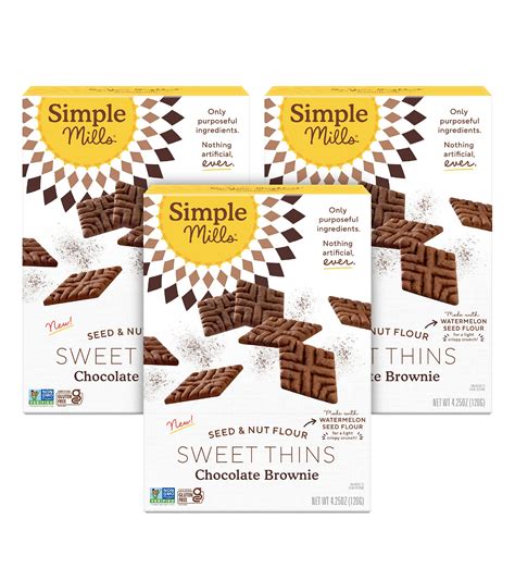 Simple Mills Sweet Thins Cookies Seed And Nut Flour Chocolate Brownie