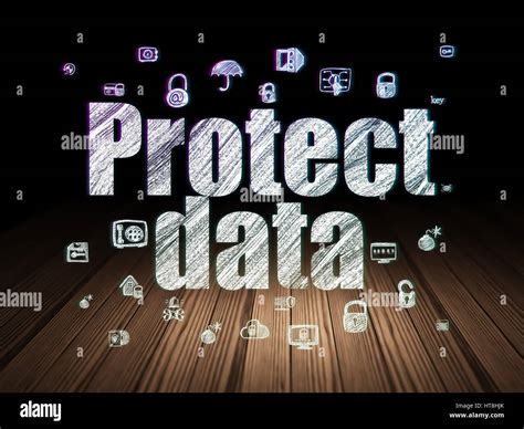 Safety Concept Protect Data In Grunge Dark Room Stock Photo Alamy