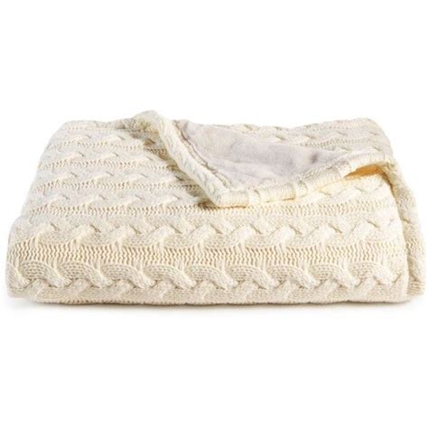 Martha Stewart Collection Solid Cable Knit Throw With Faux Fur 72