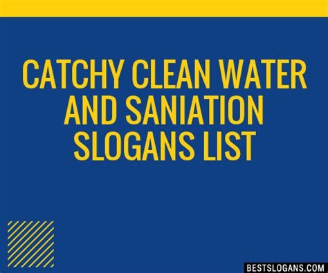 Catchy Clean Water And Saniation Slogans Generator Phrases Taglines