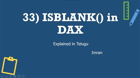 What Is Isblank Function In Dax Explained In Telugu Power Bi