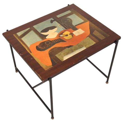 It also has a four page pull out of his mural, guernica. Side Table with Pablo Picasso Lithograph, Italy, circa ...