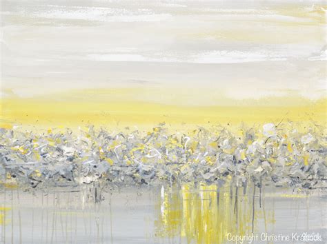 Giclee Print Art Yellow Grey Abstract Painting Modern Coastal Wall Art