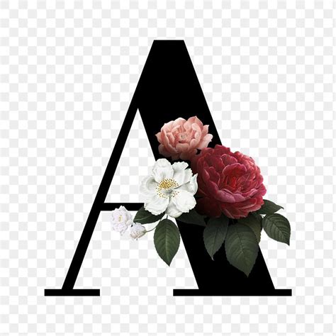 The Letter With Flowers On It Is Black And White