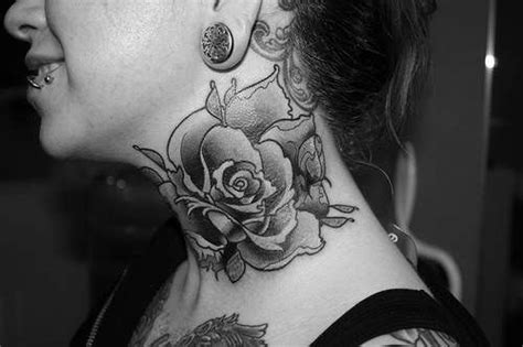 51 Best Rose Neck Tattoos