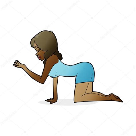 Cartoon Woman On All Fours Stock Vector Image By Lineartestpilot