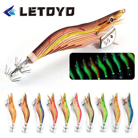 LETOYO Squid Eging Fishing Lure 3 0 15g Fishing Squid Jigs Glow Jigging