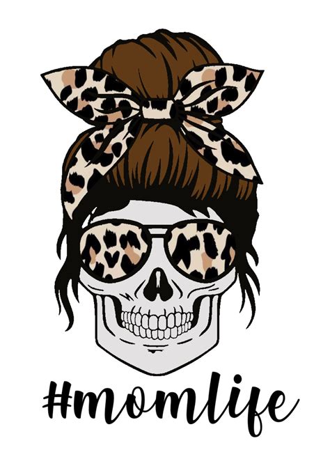 Mom Life Skull With Bow Stickers Etsy
