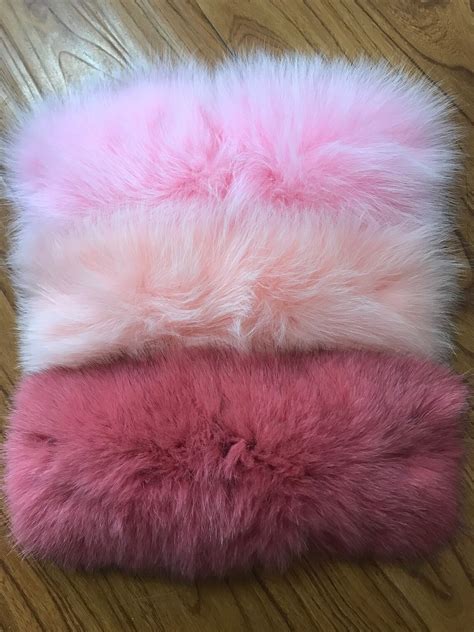 1 Pair 2pcs Fur Shades Pink Real Fox Fur Pieces Fur Pelt Etsy