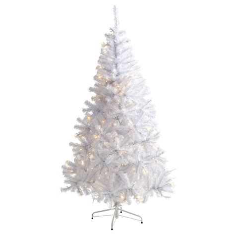 6ft white artificial christmas tree with 680 bendable branches and 250 clear led lights