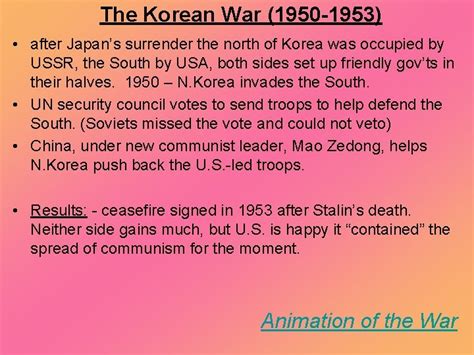 Key Cold War Events The Korean War 1950