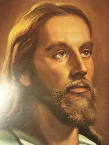 Jesus Christ Portrait Poster Wall Print 16x20 Vintage Art 1985 014 564 Litho 3837854692