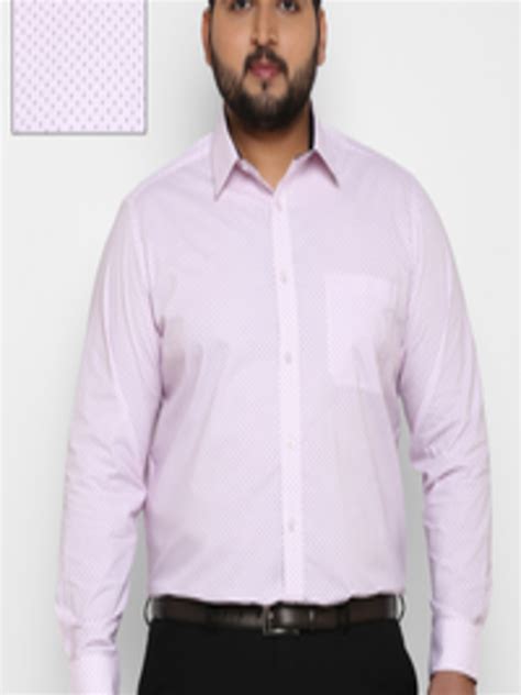 Buy All Plus Size Men Pink Regular Fit Printed Formal Shirt Shirts