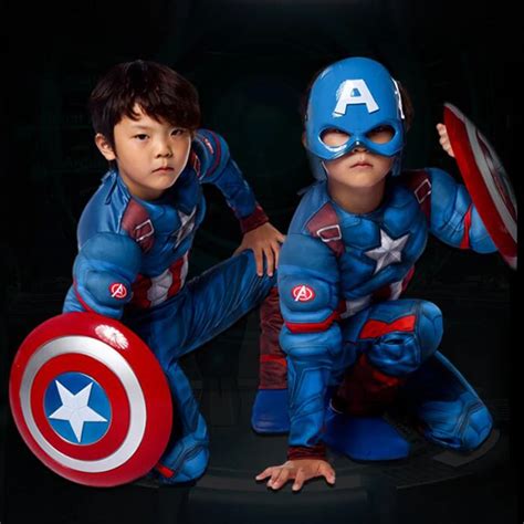 Superhero Captain America Costume Avengers Child Cosplay Christmas