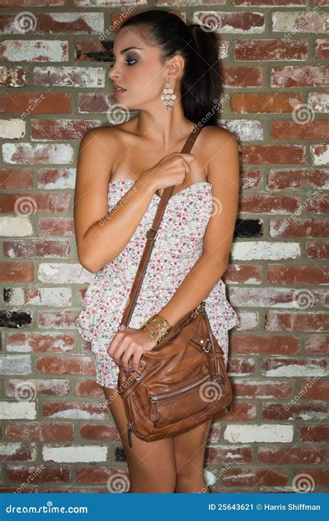 Brunette Stock Image Image Of Sundress Petite Black