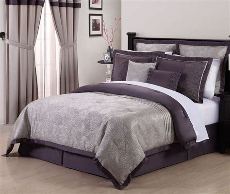Do you suppose black and grey queen bedding sets appears great? 8Pcs Queen Debois Purple Embroidered Comforter Set ...