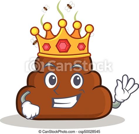 King Poop Emoticon Character Cartoon Vector Illustration Canstock