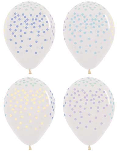 Pastel Confetti Latex Balloons