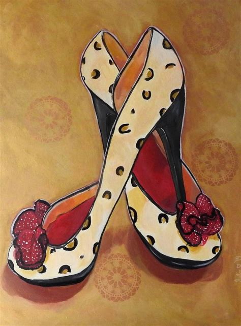 Sassy High Heel Shoes By Julie Hollis Paintings For Sale