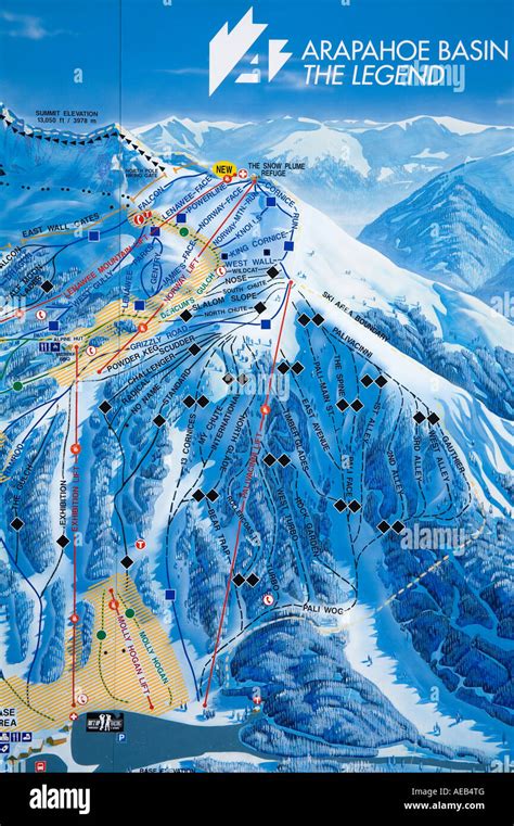 Map Of Ski Runs Arapahoe Basin Ski Resort Rocky Mountains Colorado Usa