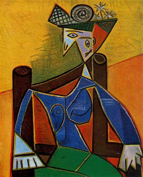 Woman Sitting In Chair Cm By Pablo Picasso History