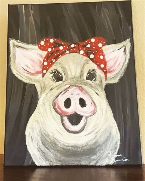 Pig Acrylic Painting Rustic Painting Farm Painting Rustic Etsy In