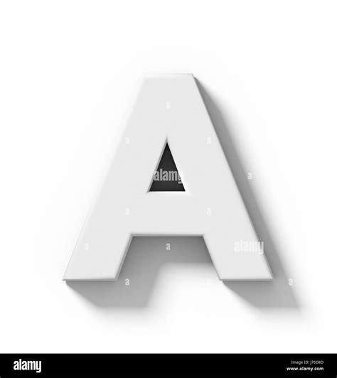 Letter A 3d White Isolated On White With Shadow Orthogonal Projection