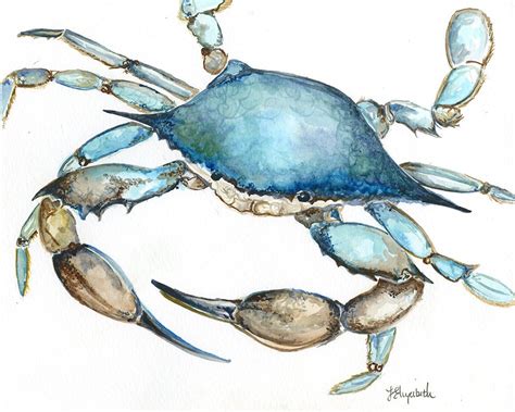 Blue Crab Giclee Print 8x10