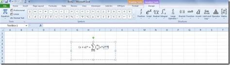 How To Insert Equations In Excel 2010