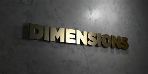 Dimensions Gold Text On Black Background 3d Rendered Royalty Free