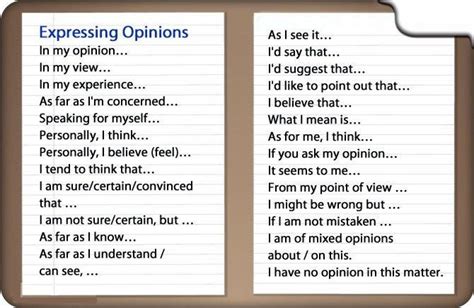 Expressing An Opinion Example Sentences