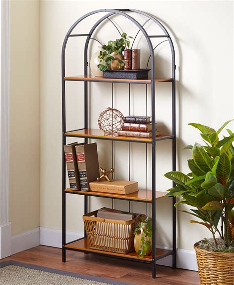 Arched Metal And Wooden Bookshelf Furniture Styles Bookshelves Furniture Style