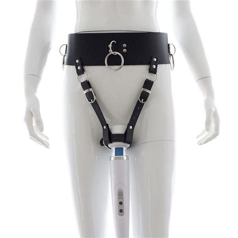 Buy Pu Leather Women Wand Massager Vibrator Suspender