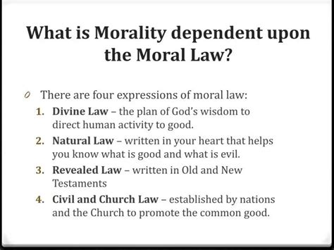 Ppt What Is Morality Dependent Upon The Moral Law Powerpoint