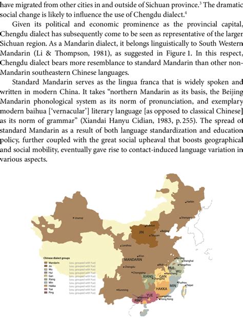 Map Of Chinese Languages 5 Download Scientific Diagram
