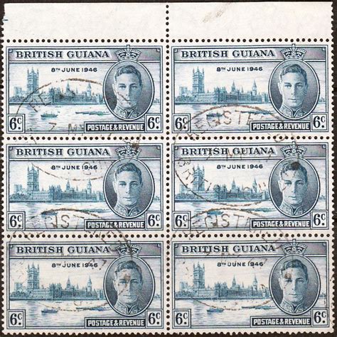 British Guiana Stamps 1946 King George Vi Victory Peace Stamp